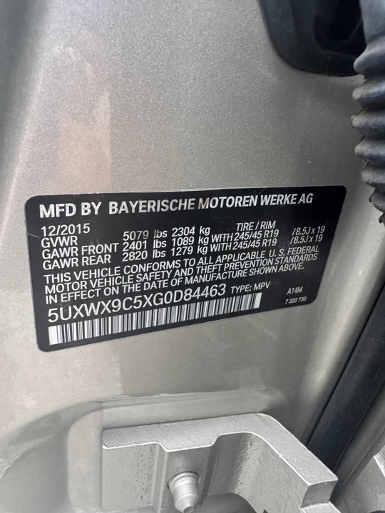 2016 BMW F25 X3 - Image 8 of 9