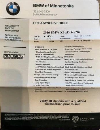 2016 BMW F25 X3 - Image 15 of 15