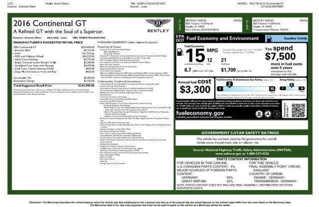 2016 Bentley Continental GT 2nd Gen - Image 6 of 31