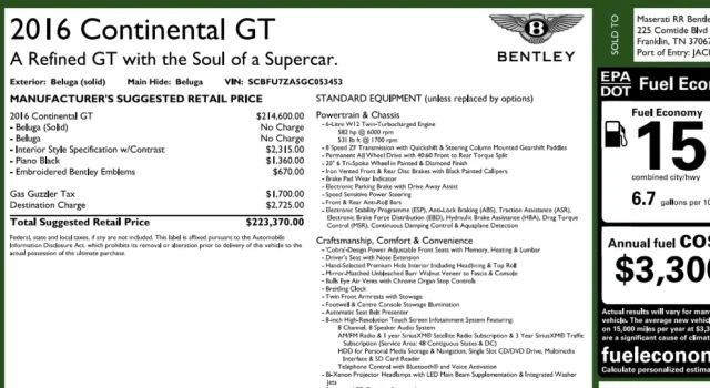2016 Bentley Continental GT 2nd Gen - Image 7 of 31