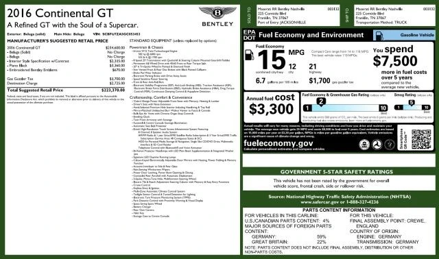 2016 Bentley Continental GT 2nd Gen - Image 6 of 31
