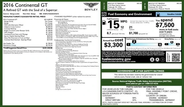 2016 Bentley Continental GT 2nd Gen - Image 5 of 12