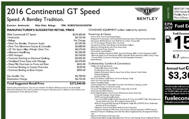 2016 Bentley Continental GT Speed 2nd Gen - Image 8 of 21