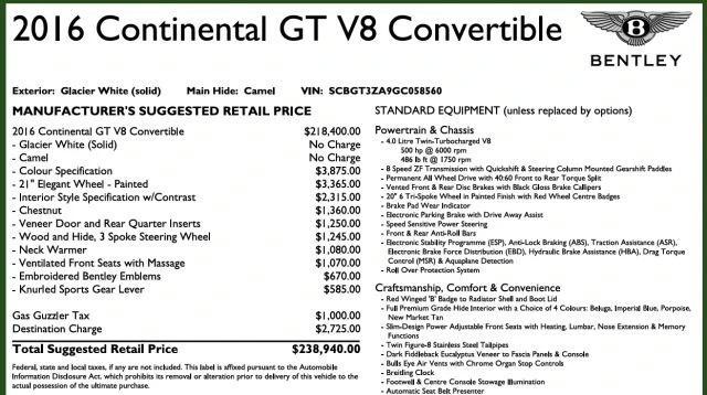 2016 Bentley Continental GTC - Image 6 of 21