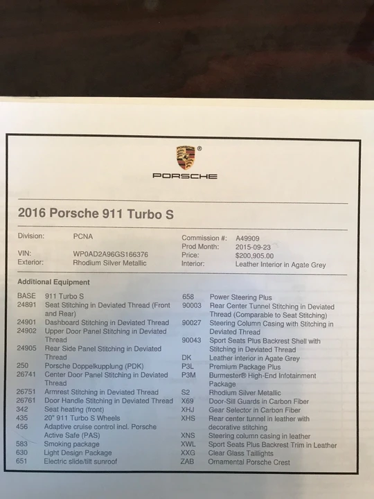 2016 Porsche 991 Turbo S - Image 14 of 14