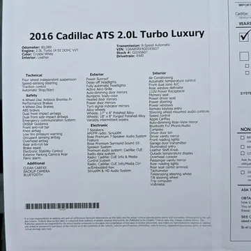 2016 Cadillac ATS Blackwing