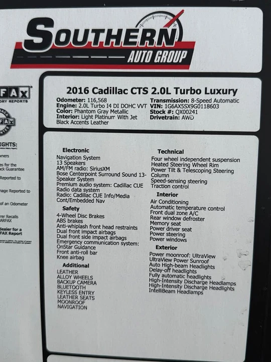 2016 Cadillac CTS 3rd Gen - Image 8 of 8