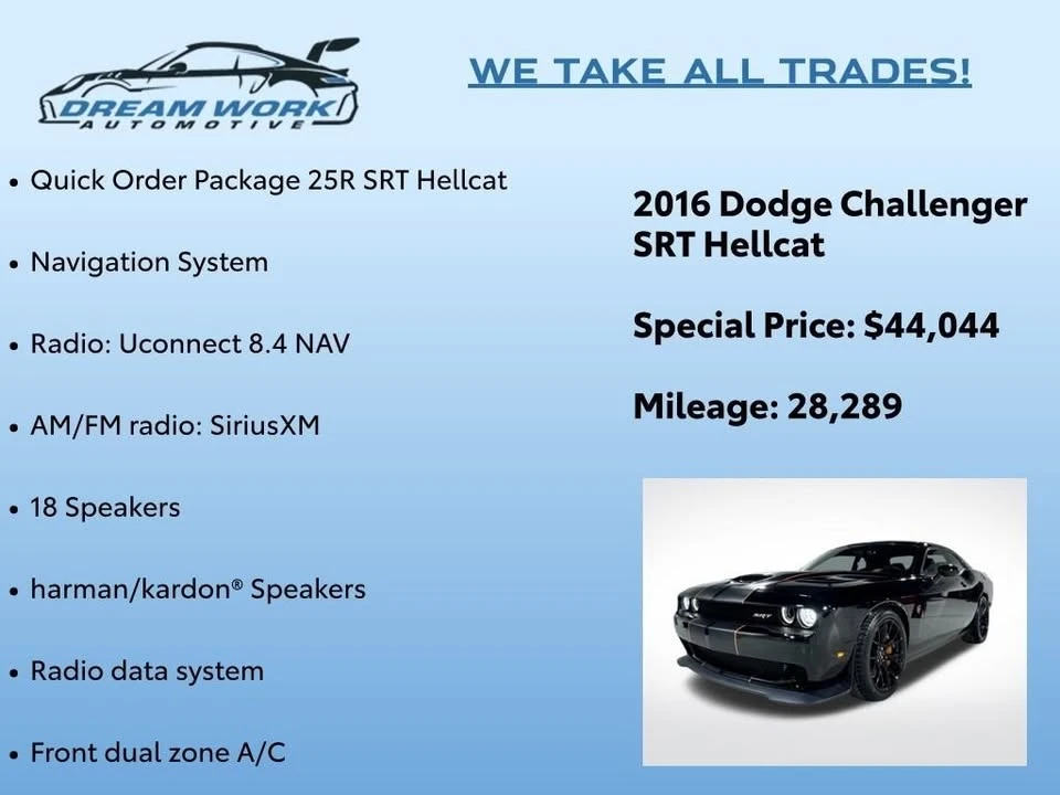 2016 Dodge Challenger SRT Hellcat 3rd Gen - Image 2 of 20