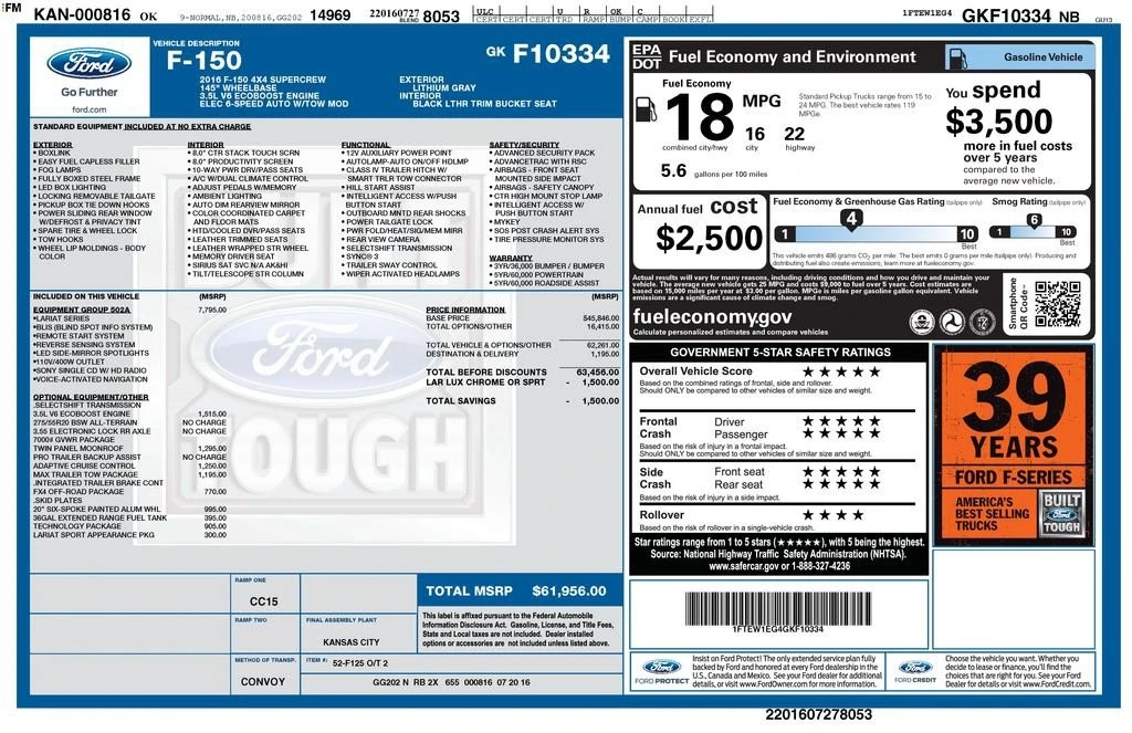 2016 Ford F-150 13th Gen - Image 2 of 2