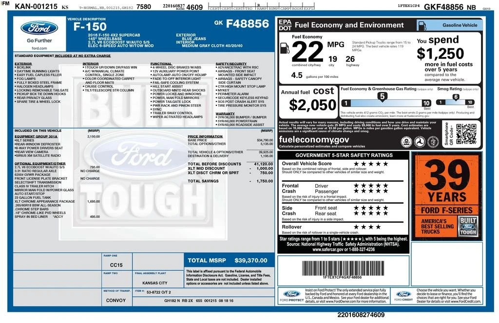 2016 Ford F-150 13th Gen - Image 2 of 2