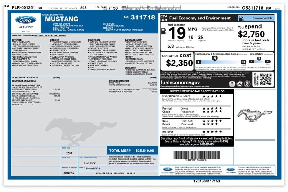 2016 Ford S550 Mustang GT - Image 19 of 19