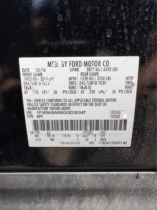 2016 Ford Explorer 5th Gen - Image 14 of 14