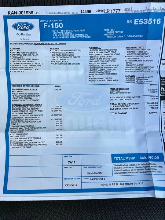 2016 Ford F-150 13th Gen - Image 15 of 15