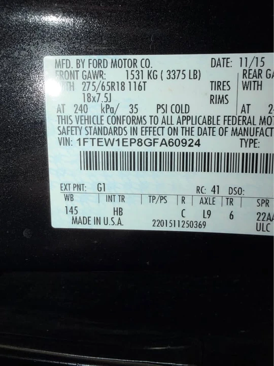 2016 Ford F-150 13th Gen - Image 10 of 10