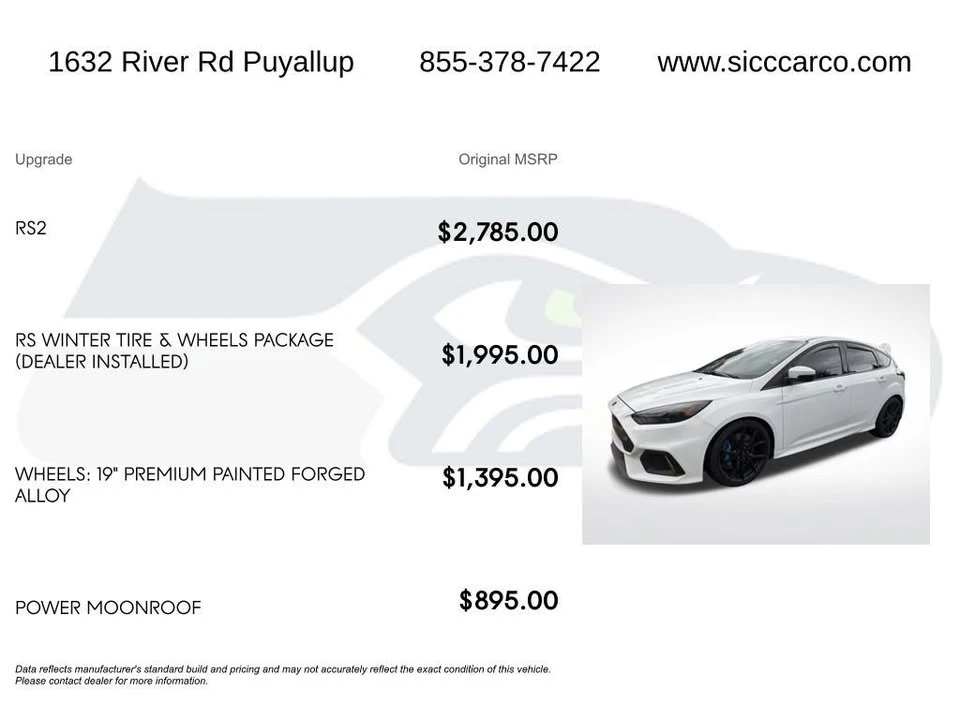 2016 Ford Focus RS 3rd Gen - Image 2 of 3