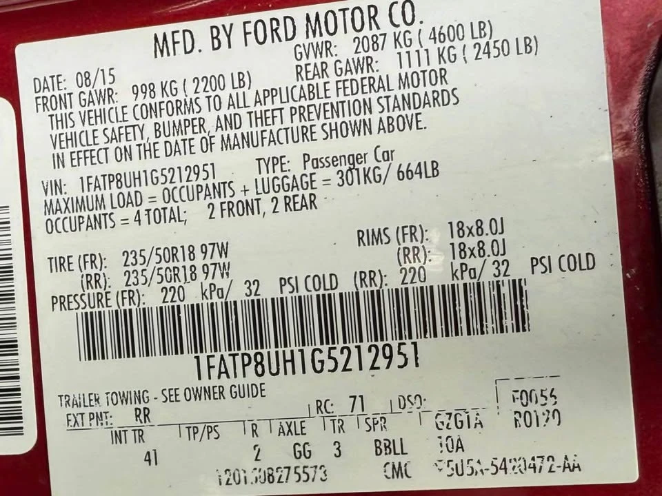 2016 Ford S550 Mustang - Image 17 of 17