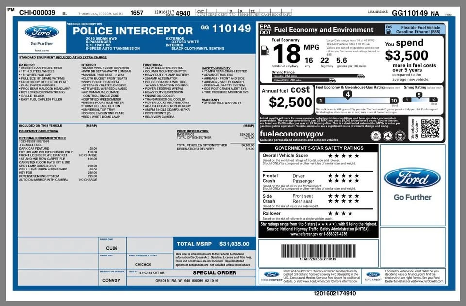 2016 Ford Taurus 6th Gen - Image 18 of 18