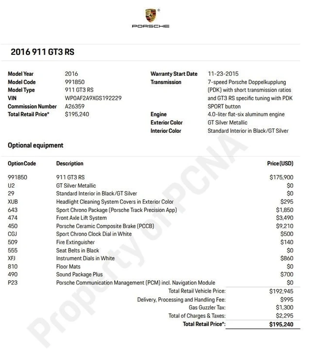 2016 Porsche 991 GT3 RS - Image 2 of 12