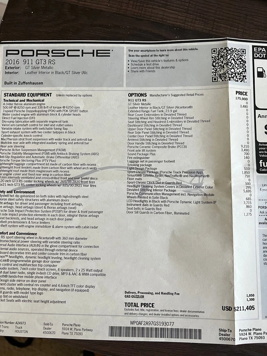 2016 Porsche 991 GT3 RS - Image 2 of 12