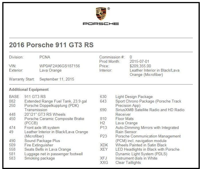 2016 Porsche 991 GT3 RS - Image 2 of 5