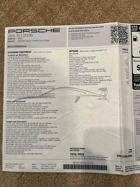 2016 Porsche 991 GT3 RS - Image 9 of 9