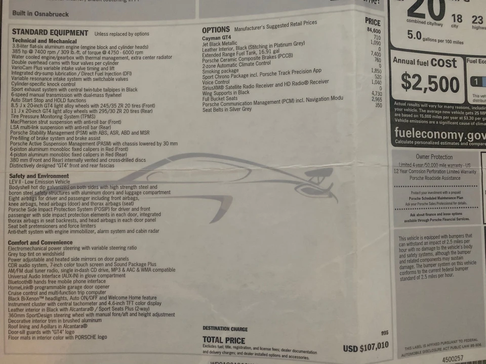 2016 Porsche 981 Cayman GT4 - Image 11 of 11