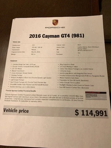 2016 Porsche 981 Cayman GT4 - Image 7 of 7