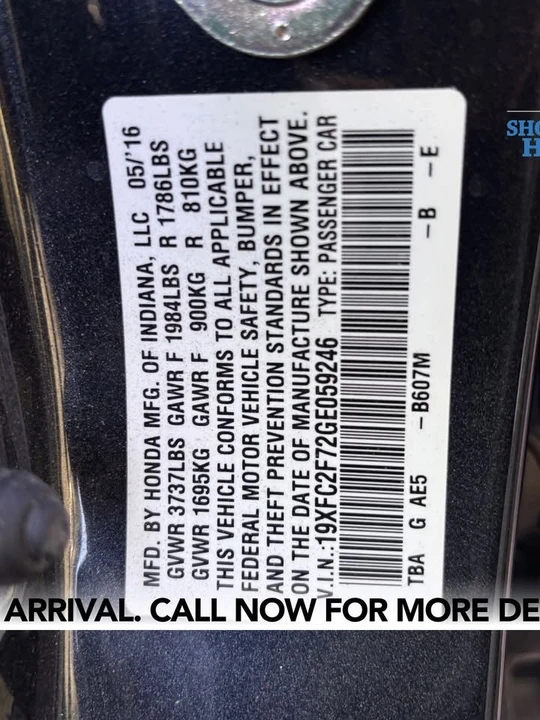 2016 Honda Civic 10th Gen - Image 11 of 15
