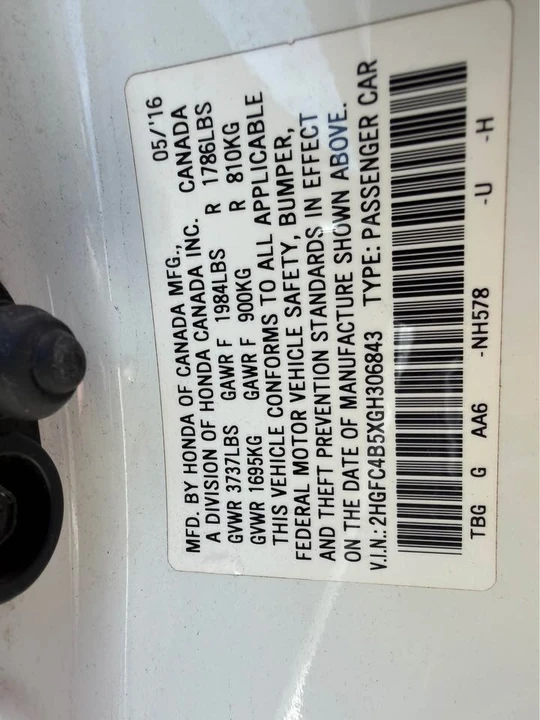 2016 Honda Civic 10th Gen - Image 11 of 12