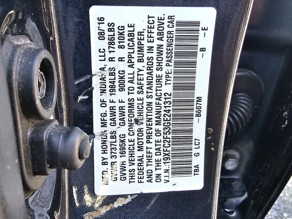 2016 Honda Civic 10th Gen - Image 11 of 13