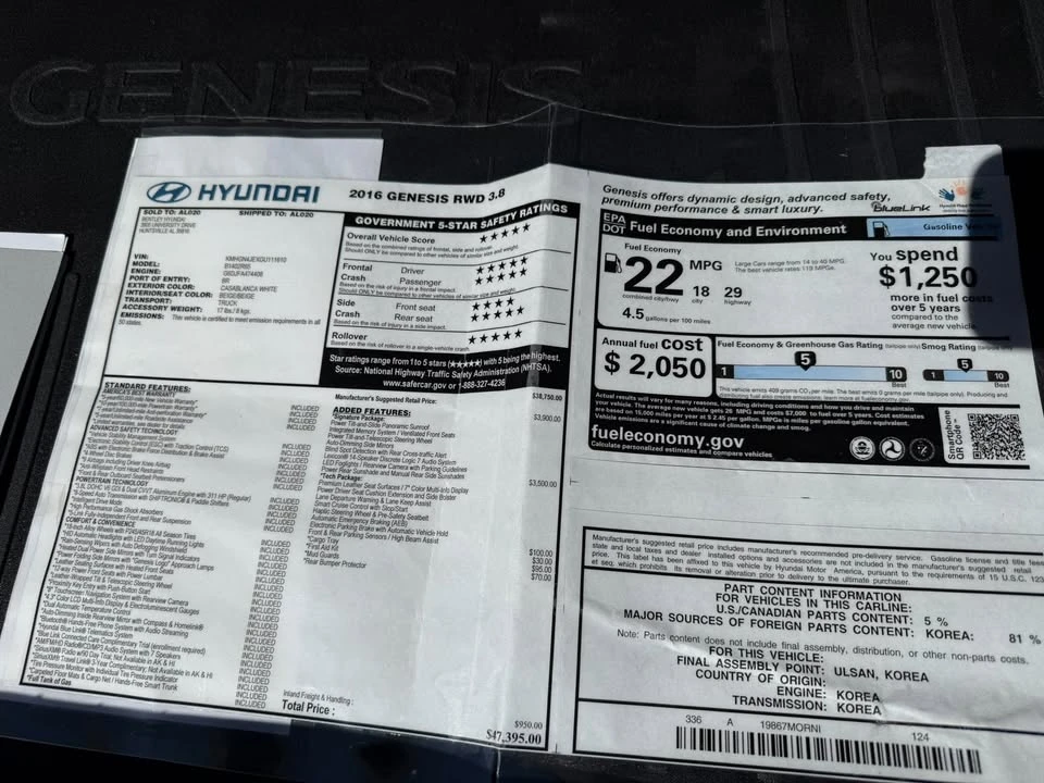 2016 Hyundai Genesis - Image 11 of 20