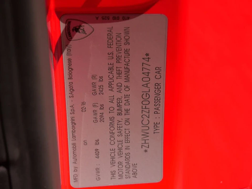 2016 Lamborghini Huracan LP580-2 - Image 20 of 20