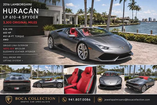 2016 Lamborghini Huracan LP 610-4 Spyder