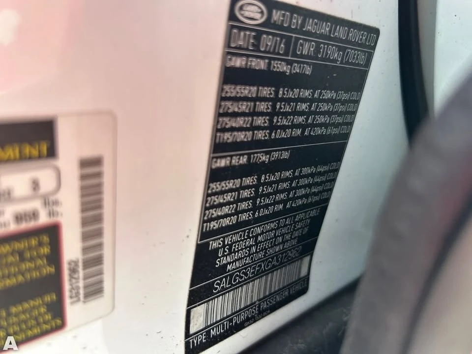 2016 Land Rover Range Rover L405 - Image 10 of 10