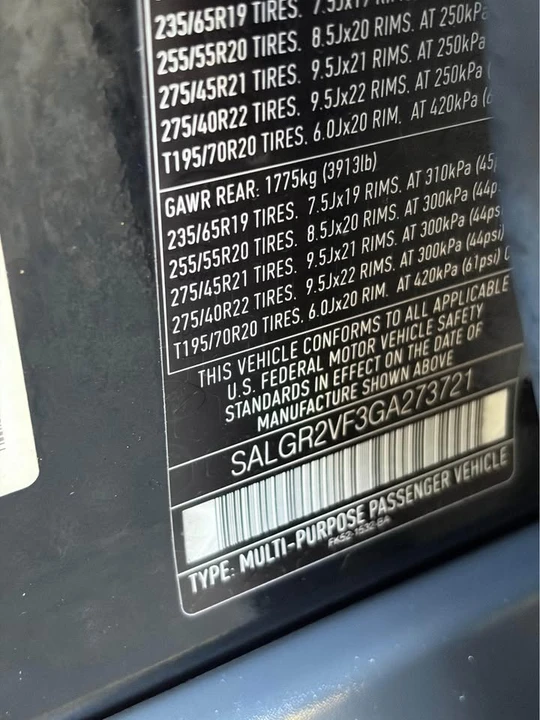 2016 Land Rover Range Rover L405 - Image 19 of 19