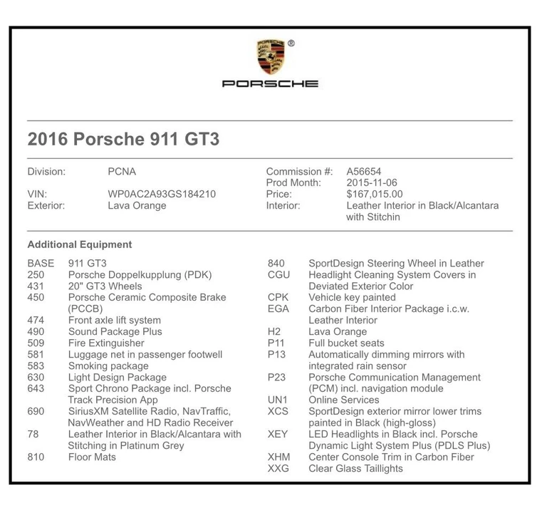 2016 Porsche 991 GT3 - Image 10 of 11