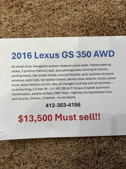 2016 Lexus GS 4th Gen - Image 9 of 9