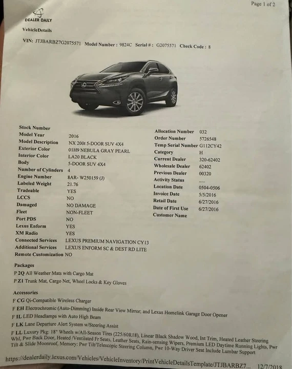 2016 Lexus NX 1st Gen - Image 8 of 12