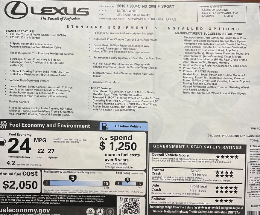 2016 Lexus NX 1st Gen - Image 10 of 10