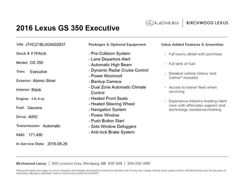 2016 Lexus GS 4th Gen - Image 2 of 20