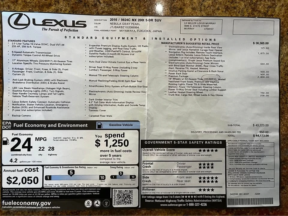 2016 Lexus NX 1st Gen - Image 9 of 9