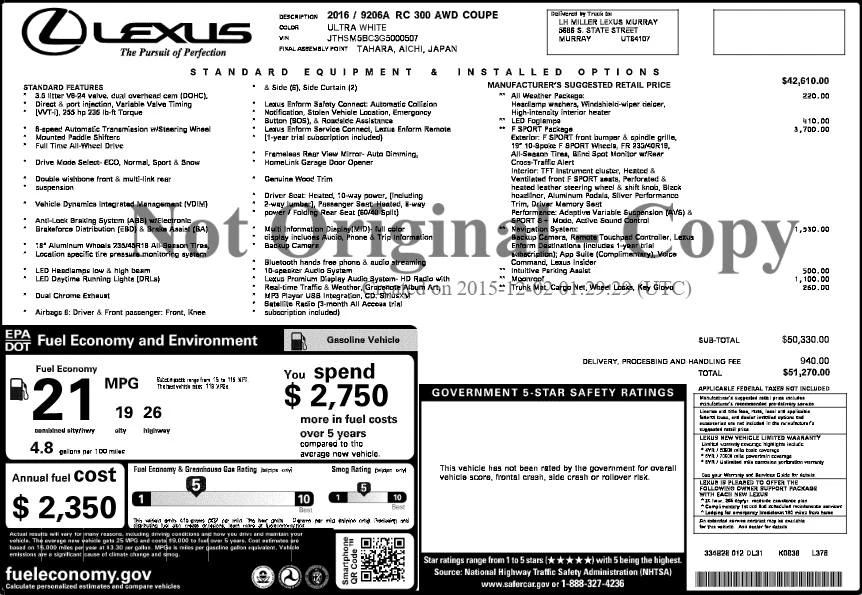 2016 Lexus RC - Image 15 of 15