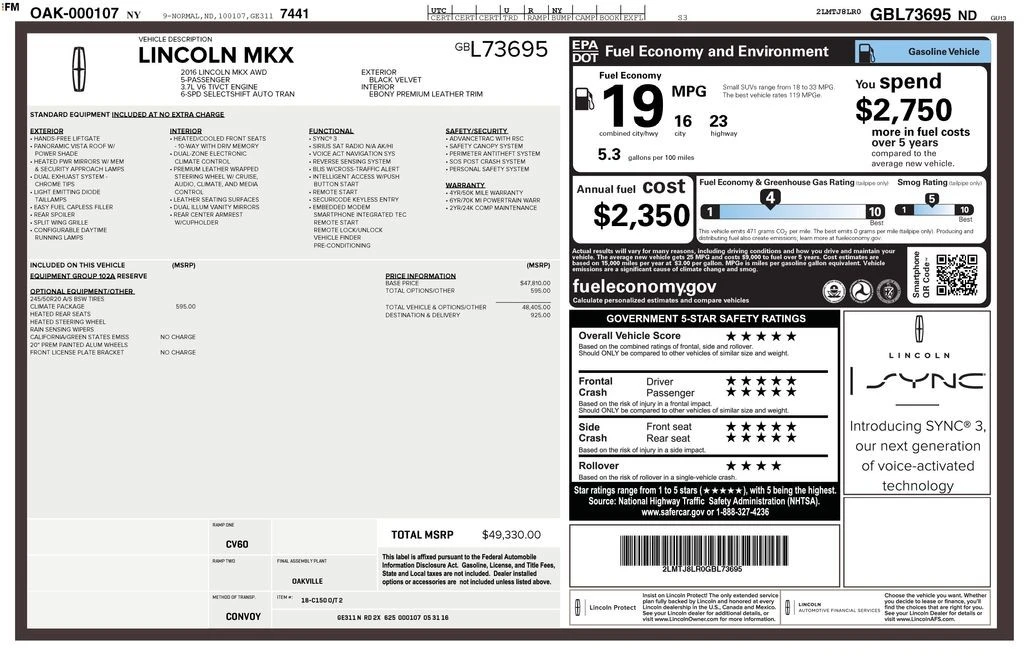 2016 Lincoln MKX - Image 6 of 12