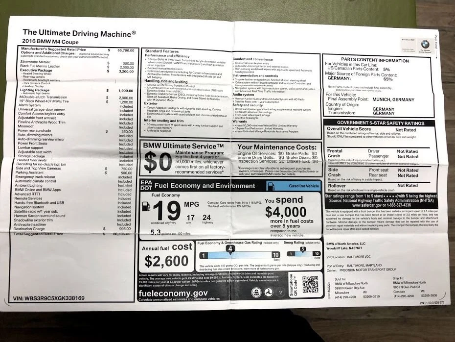 2016 BMW F82/F83 M4 - Image 22 of 22
