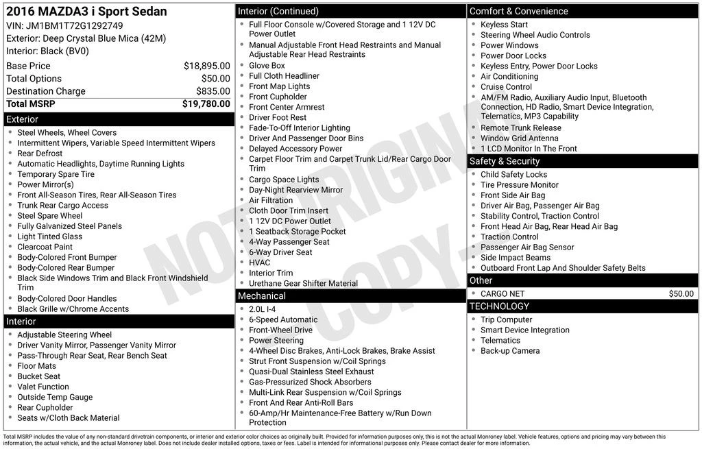 2016 Mazda Mazda 3 3rd Gen - Image 6 of 12