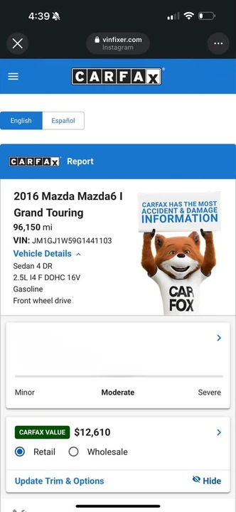 2016 Mazda Mazda 6 3rd Gen - Image 18 of 20