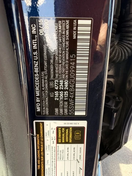2016 Mercedes-Benz W205 C-Class - Image 14 of 14