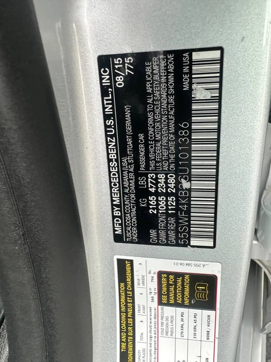 2016 Mercedes-Benz W205 C-Class - Image 20 of 20
