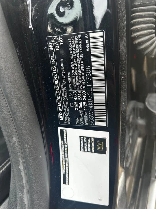 2016 Mercedes-Benz W205 C-Class - Image 6 of 6