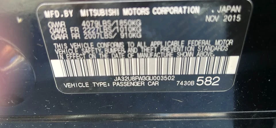 2016 Mitsubishi Lancer 10th Gen - Image 8 of 20